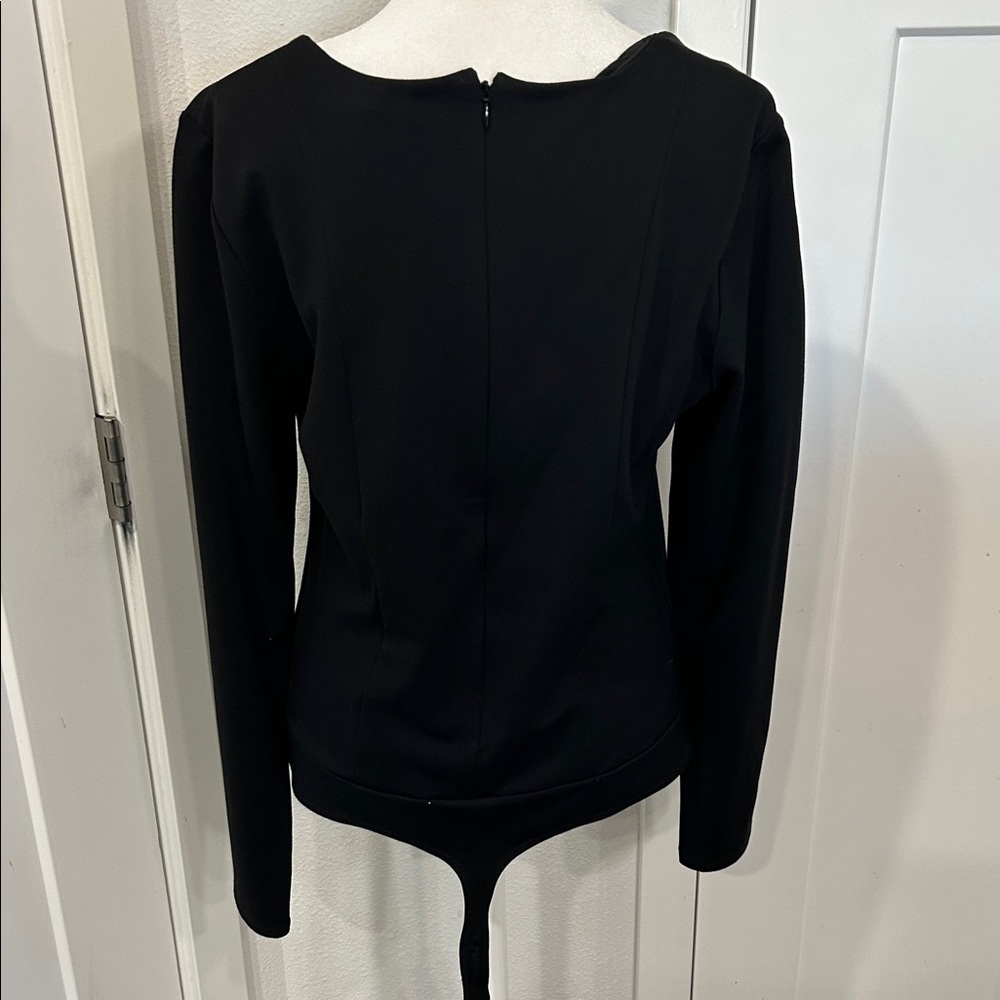 Express Elegant Black Scoop Neck Bodysuit View 3